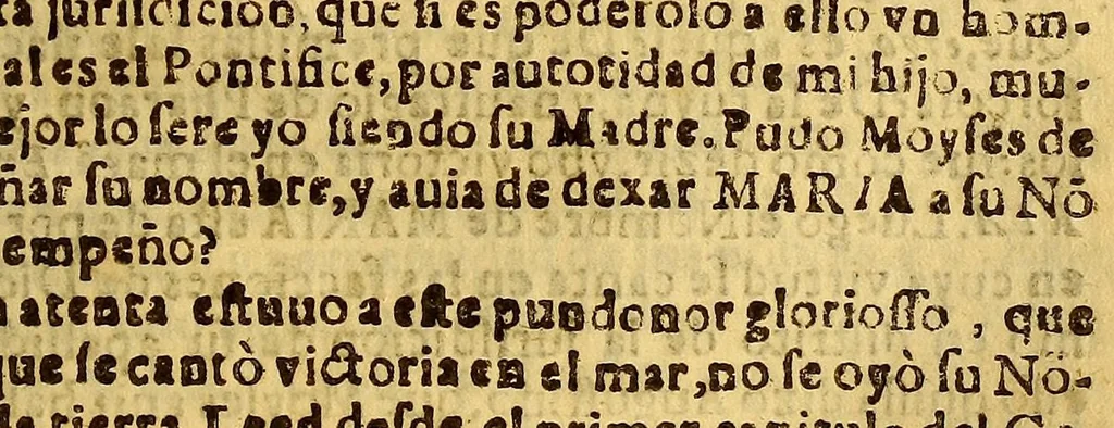An illustration from Sermon en la gran solemnidad, que instituyo en el insigne Conuento de Nuestra Señora del Rosario de Lima, del Orden de Predicadores : El Ex. S.D. Pedro de Toledo y Leyba, marques de Mancera, señor de las cinco villas, y su iurisdicion, comendador de Esparragal en el Orden de Alcantara, gentilhombre de la Camara de Su Magestad, de su Consejo de Guerra, virrey, lugar teniente, gouernador, y capitan general en los reynos, y prouincias del Perù al dulcissimo nombre de Maria, a cuya proteccion consagrò las armas deste reyno, y jurò su fiesta. Domingo 18. de otubre deste año de 1643., 1643, leaf 21