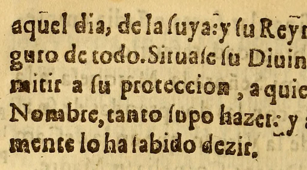 An illustration from Sermon en la gran solemnidad, que instituyo en el insigne Conuento de Nuestra Señora del Rosario de Lima, del Orden de Predicadores : El Ex. S.D. Pedro de Toledo y Leyba, marques de Mancera, señor de las cinco villas, y su iurisdicion, comendador de Esparragal en el Orden de Alcantara, gentilhombre de la Camara de Su Magestad, de su Consejo de Guerra, virrey, lugar teniente, gouernador, y capitan general en los reynos, y prouincias del Perù al dulcissimo nombre de Maria, a cuya proteccion consagrò las armas deste reyno, y jurò su fiesta. Domingo 18. de otubre deste año de 1643., 1643, leaf 8