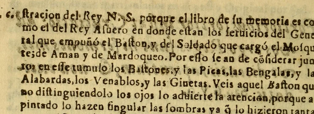 An illustration from Sermon en la honoracion annua, y vniversal sufragio, : que de orden de la magestad catolica del Rey N.S.D. Carlos II. el deseado se fundó en la S. Iglesia Metropolitana de Lima, por todos los soldados, que an muerto en su real servicio, el dia 3 de noviembre de 1684. El P. Francisco Lopez de la Compañia de Iesus., 1684, leaf 14