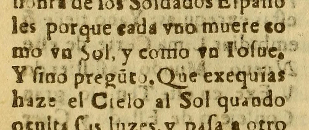An illustration from Sermon en la honoracion annua, y vniversal sufragio, : que de orden de la magestad catolica del Rey N.S.D. Carlos II. el deseado se fundó en la S. Iglesia Metropolitana de Lima, por todos los soldados, que an muerto en su real servicio, el dia 3 de noviembre de 1684. El P. Francisco Lopez de la Compañia de Iesus., 1684, leaf 34