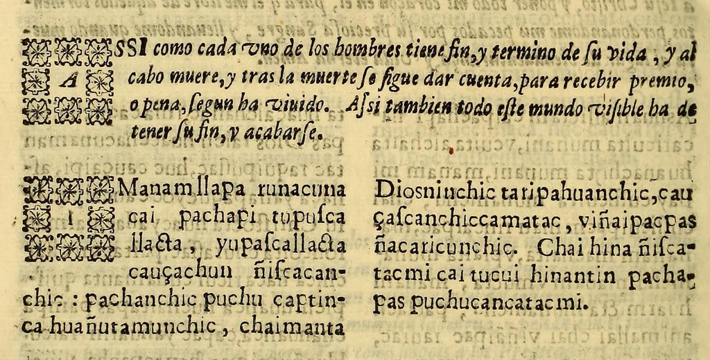 An illustration from Sermones de los misterios de nuestra santa fe catolica, en lengua castellana, y la general del Inca. : Impugnanse los errores particulares que los indios han tenido. Por el doctor don Fernando de Avendaño, arcediano de la Santa Iglesia Metropolitana de Lima, calificador del Santo Oficio, catedratico de prima de teologia, y examinador sinodal., 1648, leaf 460