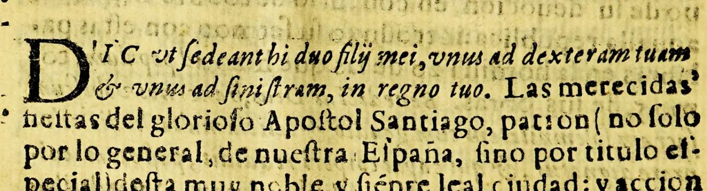 An illustration from Sermon a la solemnidad del capitulo prouincial, que la prouincia de San Iuan Bautista del Pi̮r de la Orden de Predicadores, celebro en la ciudad del Cuzco cabeça destos reynos. : Salio electo prouincial con todos los votos, el M. R.P. M. F. Luis de la Raga., 1637, leaf 12