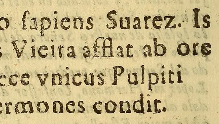 An illustration from Sermon panegirico de N. Sra. del Pilar, que predico el Rmo. P. Francisco Lopez de la Compañia de Iesus, en la colocacion de su sagrada imagen, y de la de Monserrate en los dos suntuosos altares que les dedicaron en la Iglesia de N. Señora de los Desamparados de la Ciudad de Lima. Los Excmos. Sres. duques de la Palata, principes de Massa, marqueses de Tola, &c. virreyes del Peru, Tierrafirme, y Chile. Ofrecelo a la muy ilustre Sa. la Sa. doña Cecilia de Nauarra, y Toralto condesa de Belchite, y Aliaga el Doc. don Juan Luis Lopez, del consejo de su Magestad, alcalde del crimen de la Real Audiencia de los Reyes, auditor general de la gente de guerra, y gouernador de Guancabelica., 1683, leaf 8