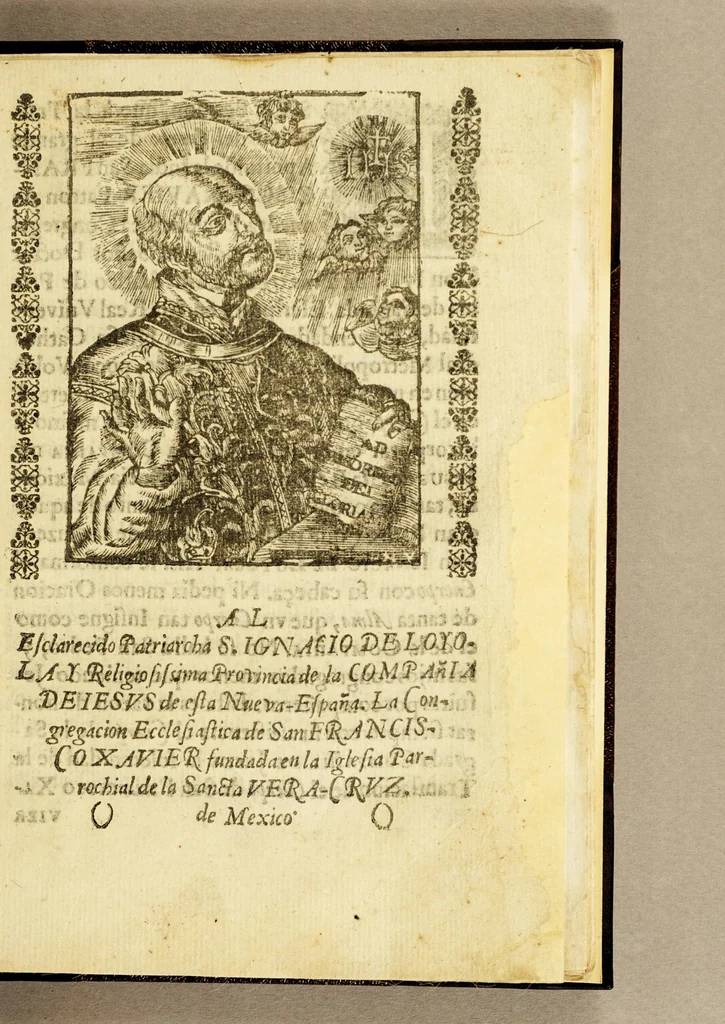 An illustration from Sermon que en la celebridad de la translacion del cuerpo del glorioso apostol de la India S. Francisco Xavier en la parrochia de la Sancta Vera-cruz de esta ciudad, 1694, leaf 9