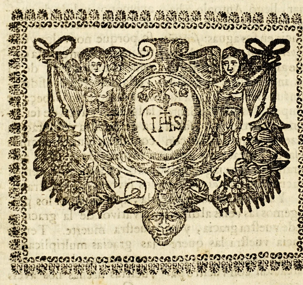 An illustration from Sermon a S. Antonio de Padua en la rogativa, que por el buen viage de la flota hizo la mission, en el Convento de N.P.S. Francisco de la ciudad de Cadiz, año de 1687., 1691, leaf 52
