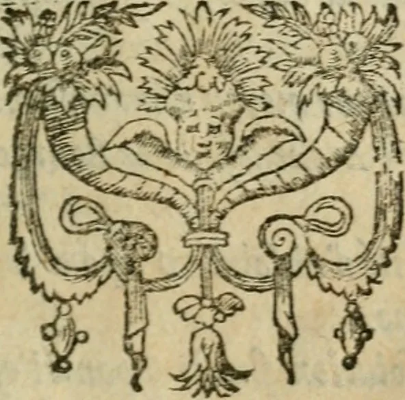 An illustration from Sermons de la simulee conversion, et nullite de la pretendue absolution de Henry de Bourbon, Prince de Bearn à S. Denys en France, le Dimenche 25 iuillet, 1953, sur le sujet de l'Euangile du mesme iour, attendite à falsis prophetis, &c., Matth. 7. Prononcez en l'eglise S. Merry à Paris, depuis le premier iour d'aoust prochainement suyuant, iusques au neufiesme dudict mois, 1594, leaf 12