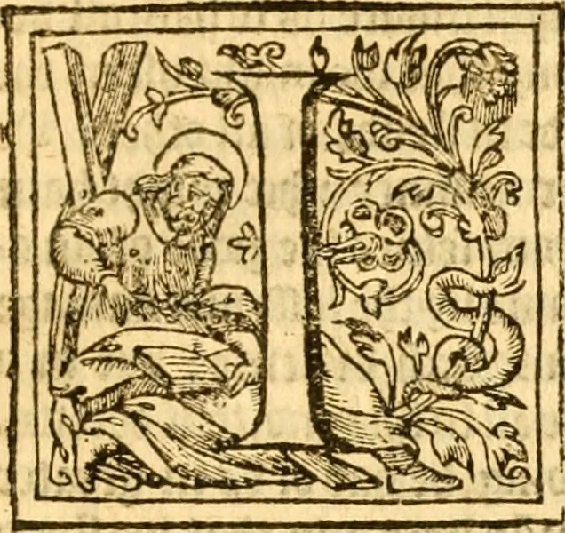 An illustration from Sermons of M. John Calvin upon the x. commandements of the lawe, given of God by Moses, otherwise called the Decalogue : gathered worde for worde, presently at his sermons, when hee preached on Deuteronomie ..., 1581, leaf 154