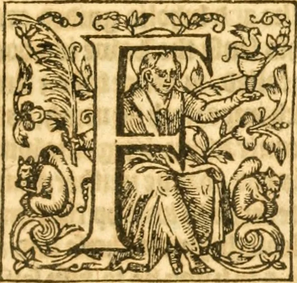 An illustration from Sermons of M. John Calvin upon the x. commandements of the lawe, given of God by Moses, otherwise called the Decalogue : gathered worde for worde, presently at his sermons, when hee preached on Deuteronomie ..., 1581, leaf 16