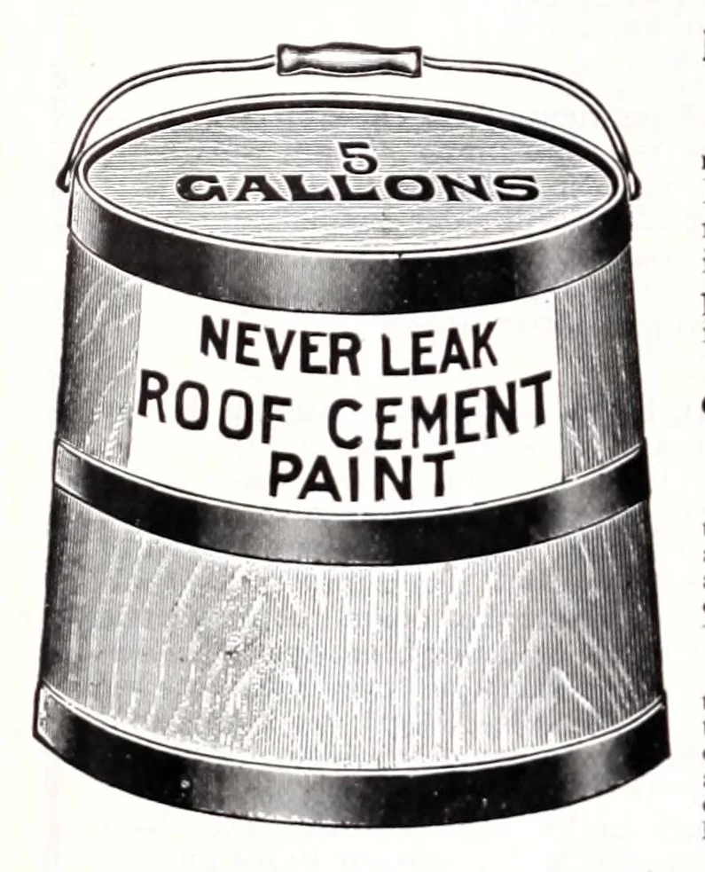 An illustration from Seroco paints : ready mixed house, barn, carriage, wagon and implement paints, shingle stains and preservatives, varnishes of every kind ... painters, glaziers and calciminers tools and supplies., 1915, leaf 10