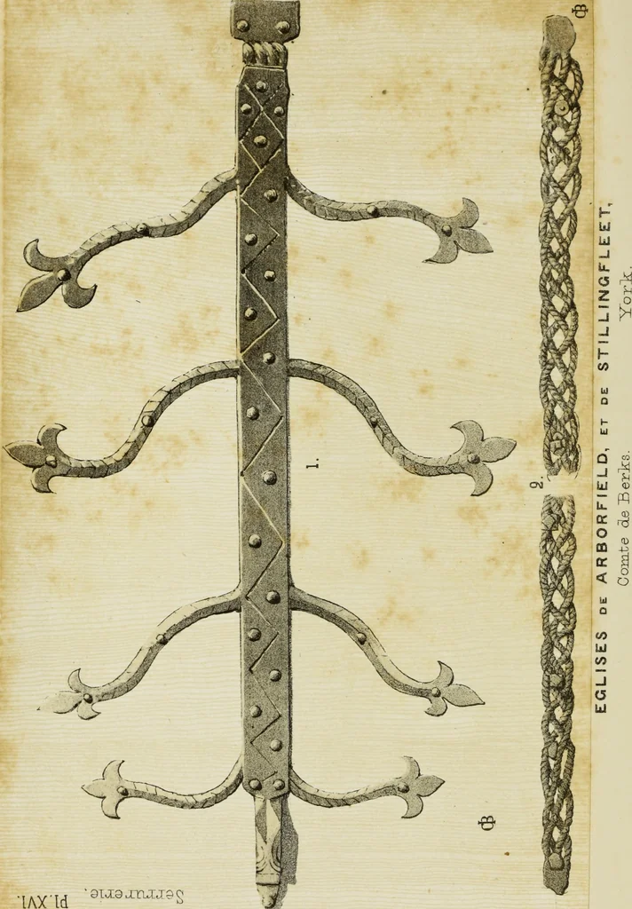 An illustration from Serrurerie du moyen-âge : les ferrures de portes, 1858, leaf 103