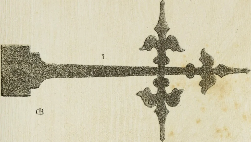 An illustration from Serrurerie du moyen-âge : les ferrures de portes, 1858, leaf 115
