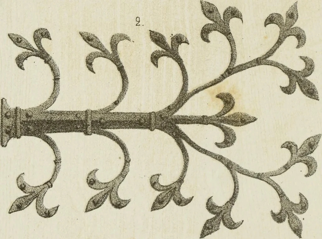 An illustration from Serrurerie du moyen-âge : les ferrures de portes, 1858, leaf 115
