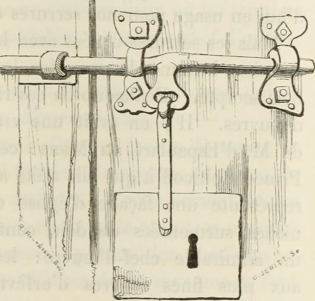 An illustration from Serrurerie du moyen-âge : les ferrures de portes, 1858, leaf 150