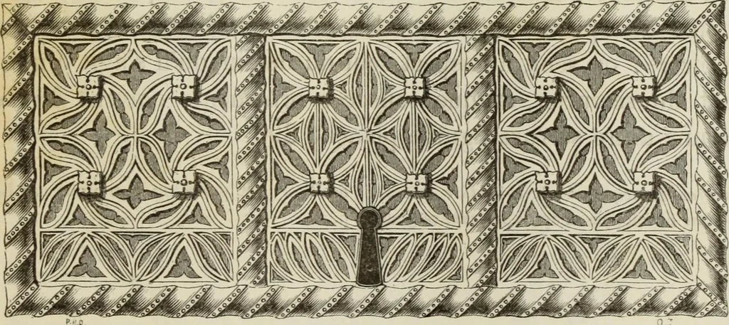 An illustration from Serrurerie du moyen-âge : les ferrures de portes, 1858, leaf 156