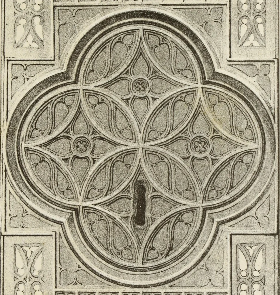 An illustration from Serrurerie du moyen-âge : les ferrures de portes, 1858, leaf 158
