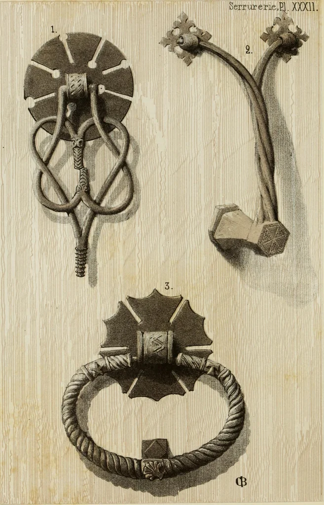 An illustration from Serrurerie du moyen-âge : les ferrures de portes, 1858, leaf 181