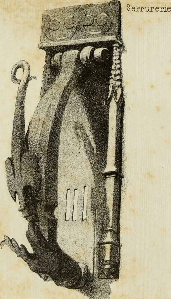 An illustration from Serrurerie du moyen-âge : les ferrures de portes, 1858, leaf 189