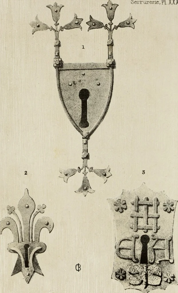 An illustration from Serrurerie du moyen-âge : les ferrures de portes, 1858, leaf 197