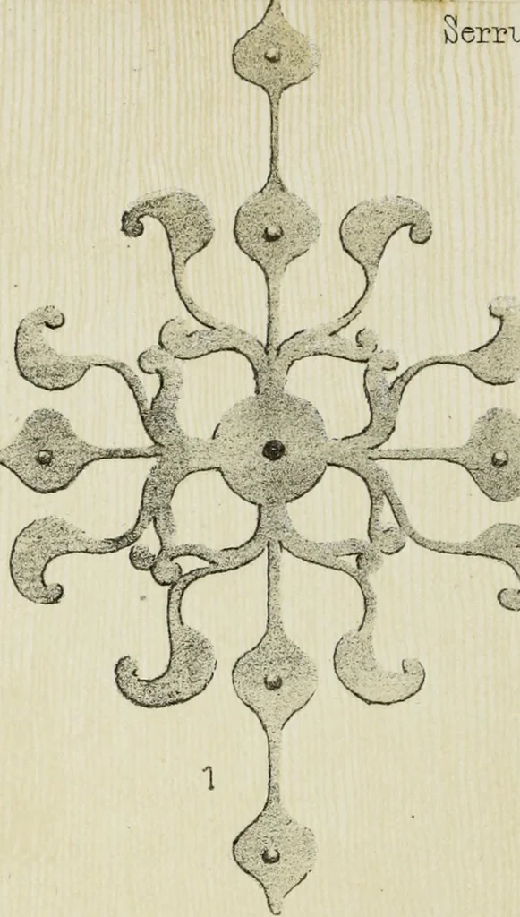 An illustration from Serrurerie du moyen-âge : les ferrures de portes, 1858, leaf 201