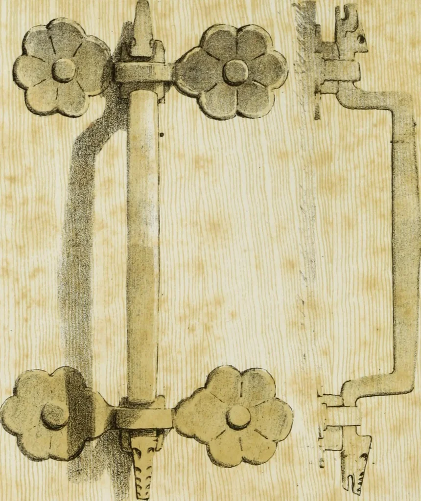 An illustration from Serrurerie du moyen-âge : les ferrures de portes, 1858, leaf 209