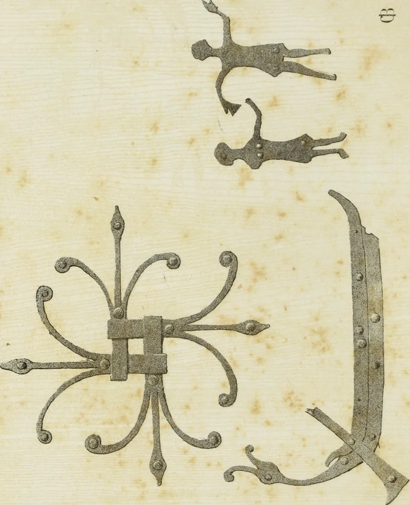 An illustration from Serrurerie du moyen-âge : les ferrures de portes, 1858, leaf 217
