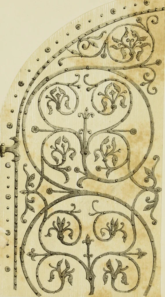 An illustration from Serrurerie du moyen-âge : les ferrures de portes, 1858, leaf 47