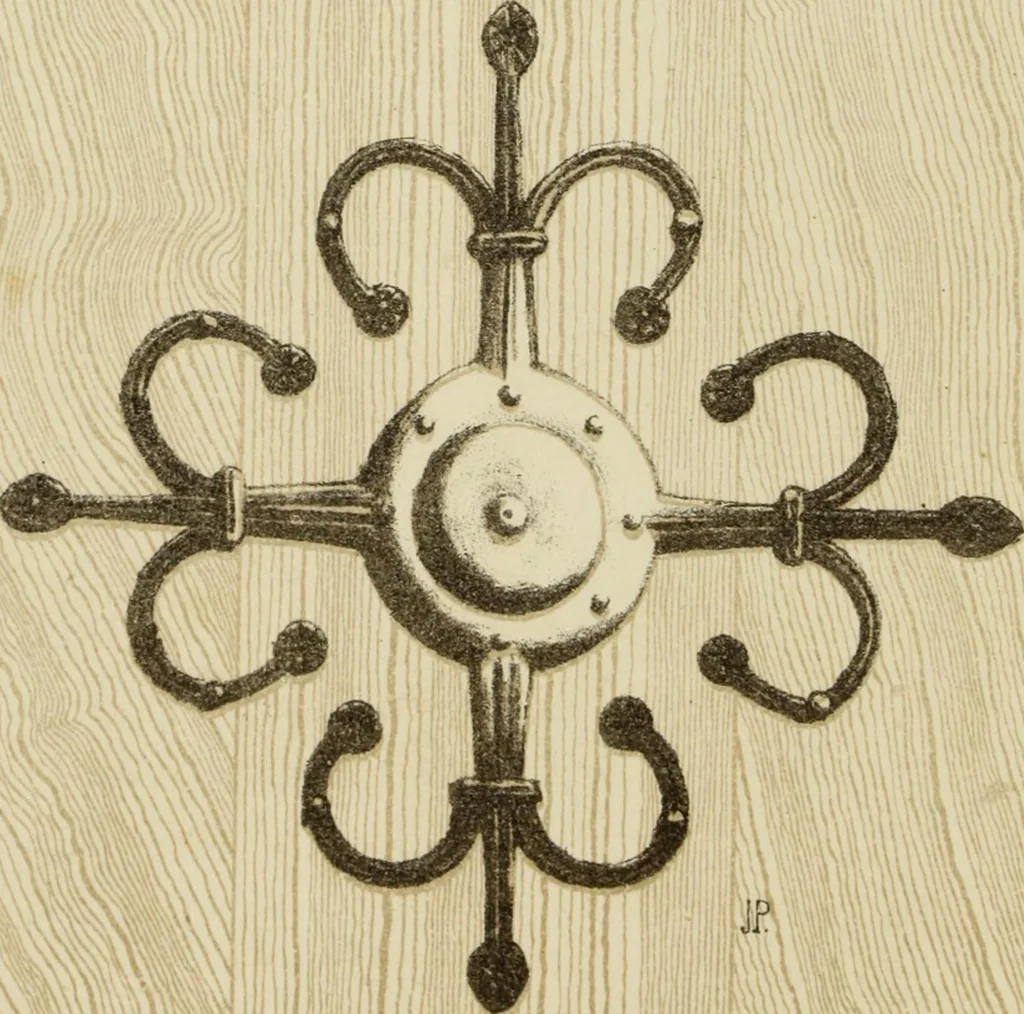 An illustration from Serrurerie du moyen-âge : les ferrures de portes, 1858, leaf 55