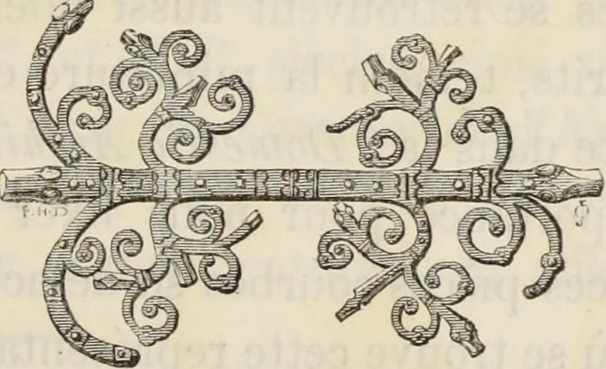 An illustration from Serrurerie du moyen-âge : les ferrures de portes, 1858, leaf 56