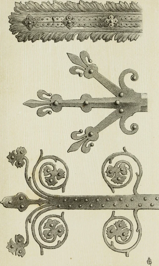 An illustration from Serrurerie du moyen-âge : les ferrures de portes, 1858, leaf 75