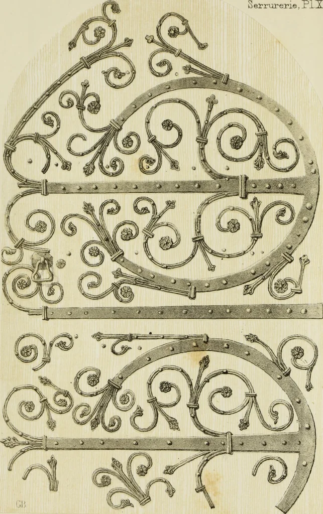 An illustration from Serrurerie du moyen-âge : les ferrures de portes, 1858, leaf 83