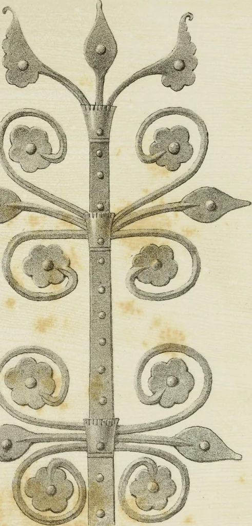 An illustration from Serrurerie du moyen-âge : les ferrures de portes, 1858, leaf 87