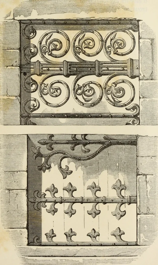 An illustration from Serrurerie du moyen-âge : les ferrures de portes, 1858, leaf 92