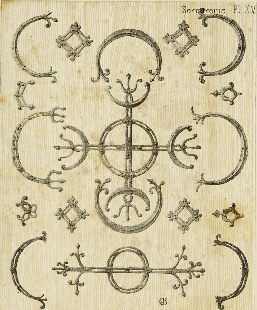 An illustration from Serrurerie du moyen-âge : les ferrures de portes, 1858, leaf 99