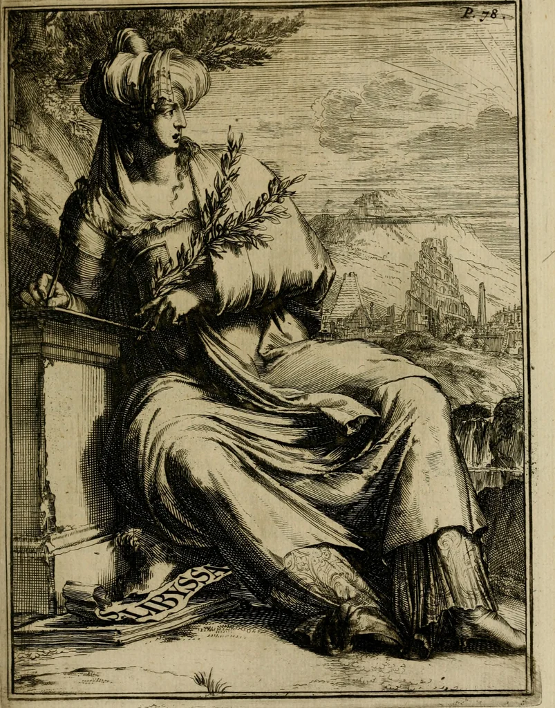 An illustration from Servatii Gallæi Dissertationes de sibyllis earumque oraculis, cum figuris æneis, 1688, leaf 102