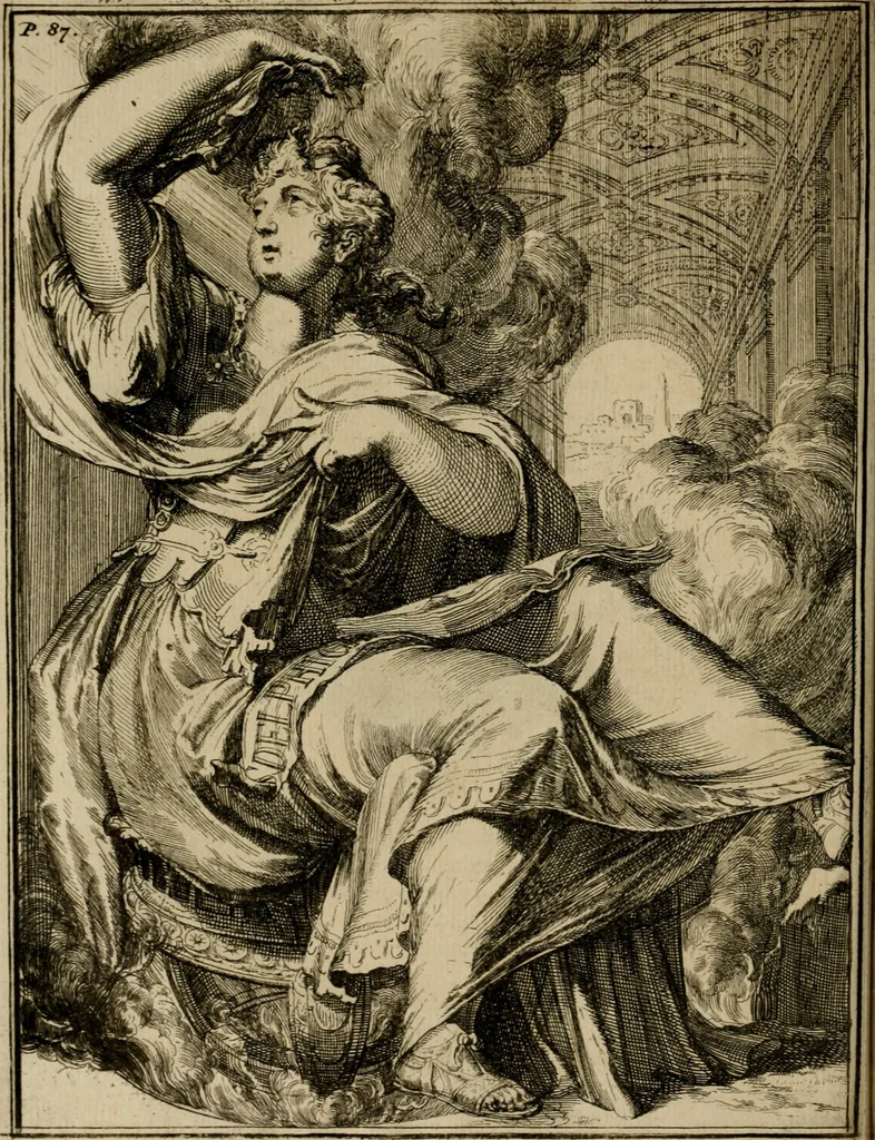 An illustration from Servatii Gallæi Dissertationes de sibyllis earumque oraculis, cum figuris æneis, 1688, leaf 115
