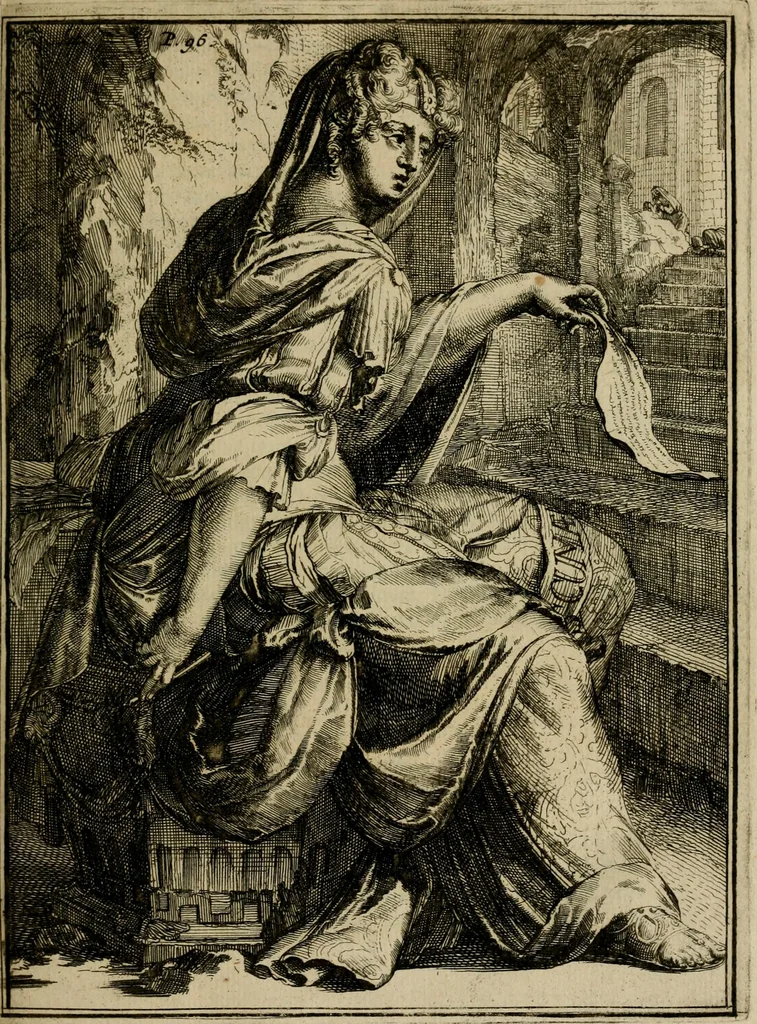 An illustration from Servatii Gallæi Dissertationes de sibyllis earumque oraculis, cum figuris æneis, 1688, leaf 126