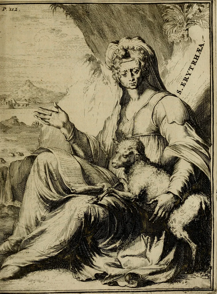 An illustration from Servatii Gallæi Dissertationes de sibyllis earumque oraculis, cum figuris æneis, 1688, leaf 144