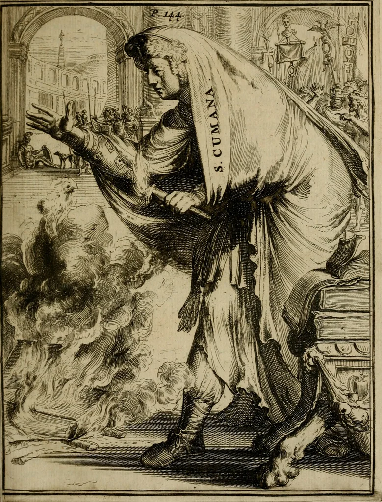 An illustration from Servatii Gallæi Dissertationes de sibyllis earumque oraculis, cum figuris æneis, 1688, leaf 180