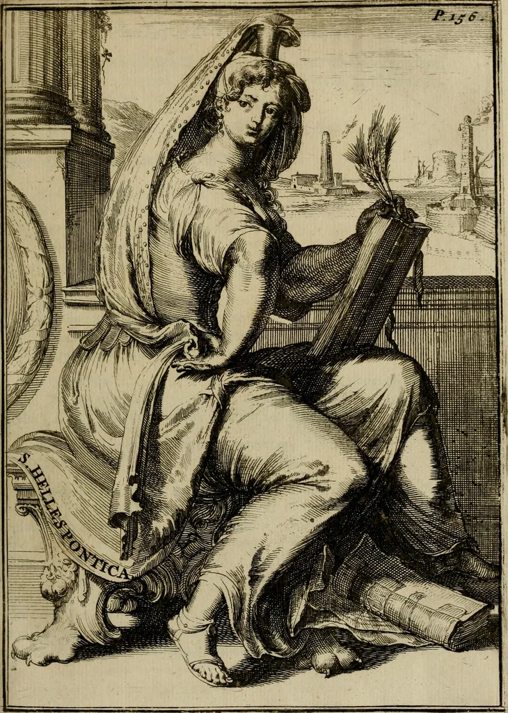An illustration from Servatii Gallæi Dissertationes de sibyllis earumque oraculis, cum figuris æneis, 1688, leaf 194