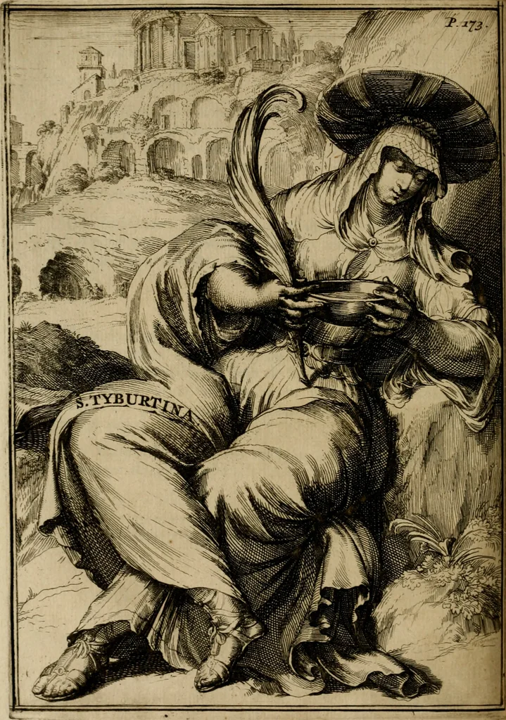 An illustration from Servatii Gallæi Dissertationes de sibyllis earumque oraculis, cum figuris æneis, 1688, leaf 215