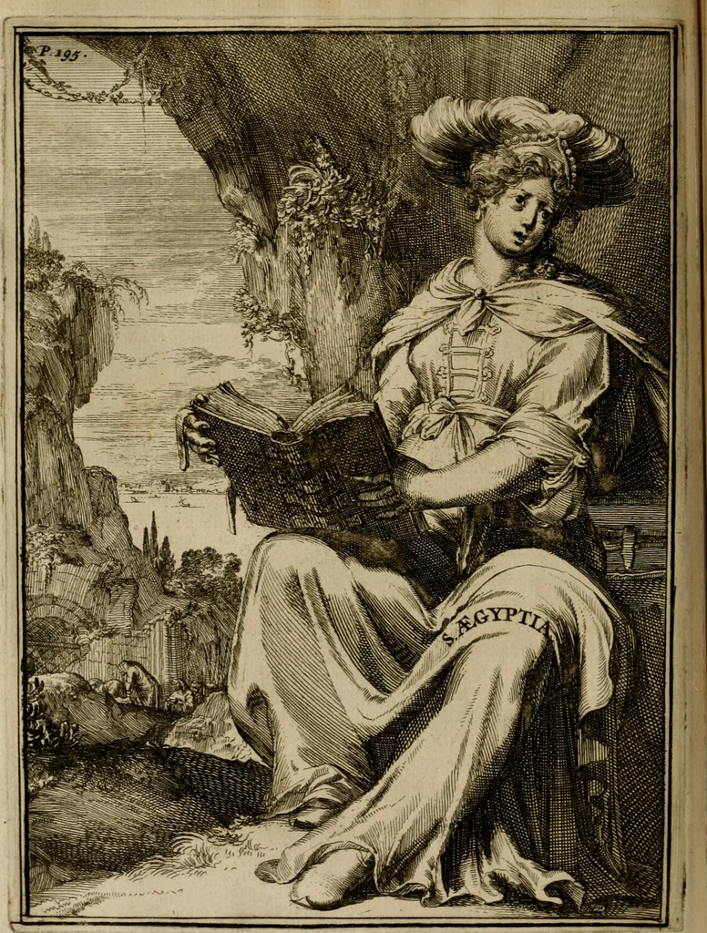 An illustration from Servatii Gallæi Dissertationes de sibyllis earumque oraculis, cum figuris æneis, 1688, leaf 243