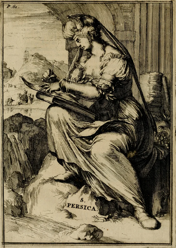 An illustration from Servatii Gallæi Dissertationes de sibyllis earumque oraculis, cum figuris æneis, 1688, leaf 83