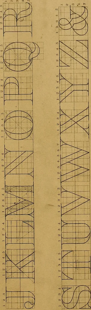 An illustration from A set of alphabets of all the various hands of modern use : with examples in each style, designed as a text book, 1877, leaf 18