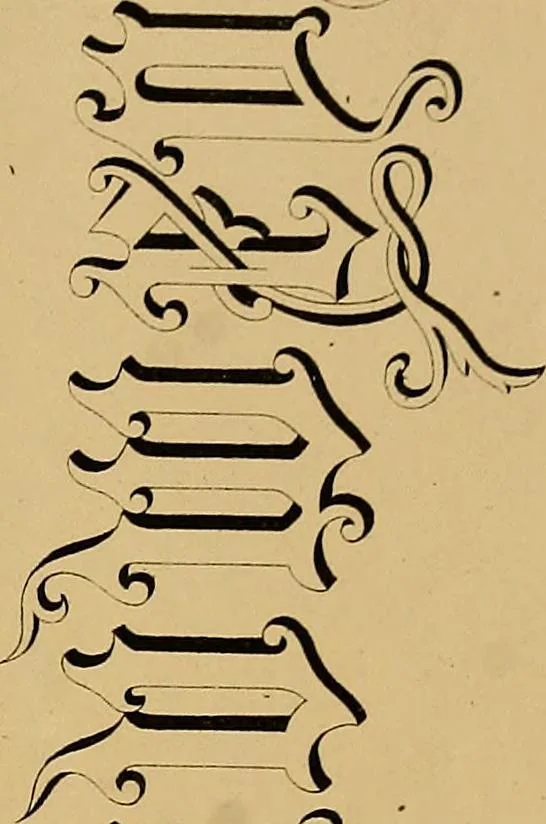An illustration from A set of alphabets of all the various hands of modern use : with examples in each style, designed as a text book, 1877, leaf 72