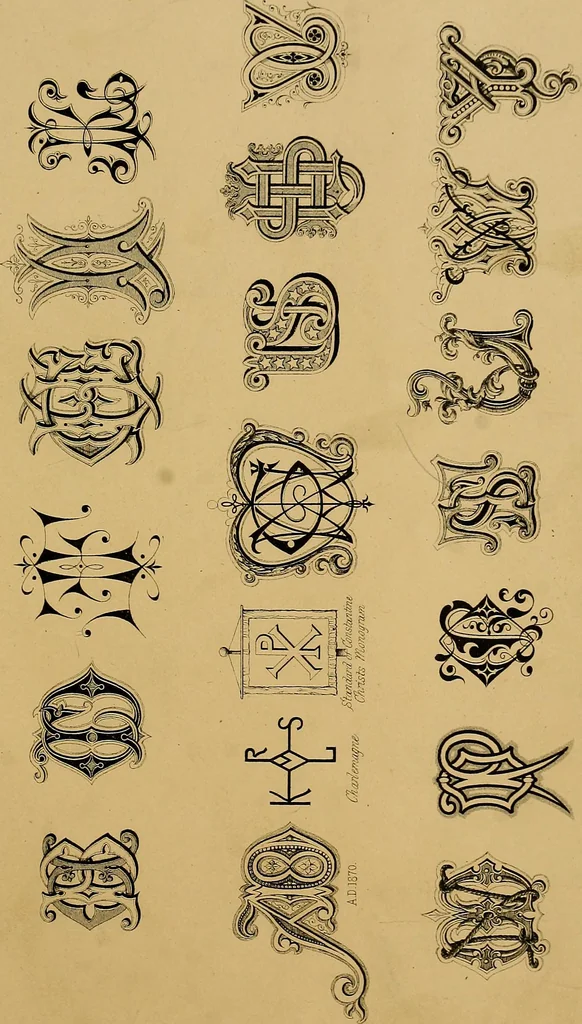 An illustration from A set of alphabets of all the various hands of modern use : with examples in each style, designed as a text book, 1877, leaf 80