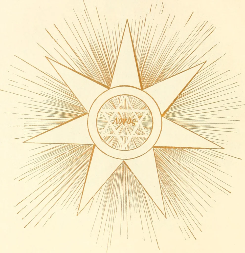 An illustration from The seven creative principles : being a series of seven lectures delivered before the society for esoteric culture, of Boston, with introductory lecture on the idea of God, and concluding lecture on the esoteric significance of color, 1887, leaf 15