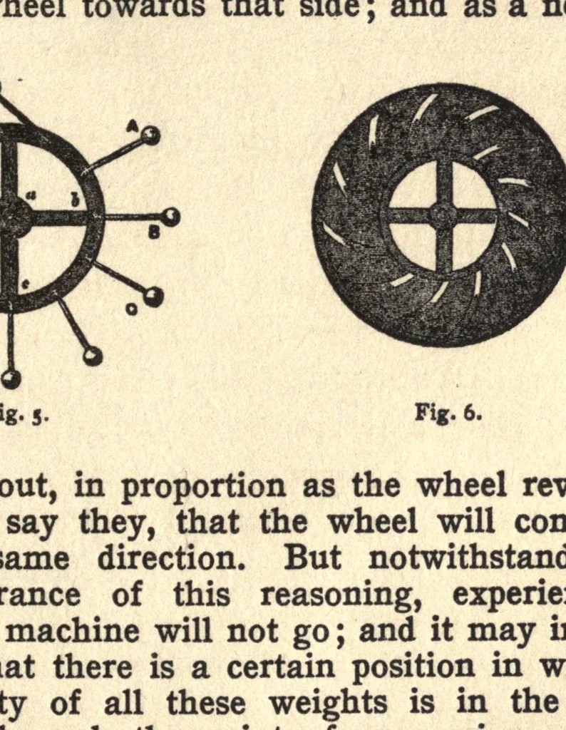 An illustration from The seven follies of science; to which is added a small budget of interesting paradoxes, illusions, marvels, and popular fallacies. A popular account of the most famous scientific impossibilities and the attempts which have been made to solve them. With numerous illustrations, 1912, leaf 59