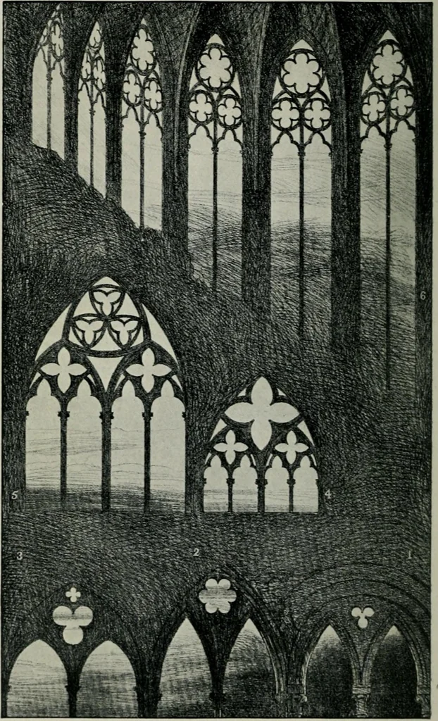 An illustration from The seven lamps of architecture, 1907, leaf 139