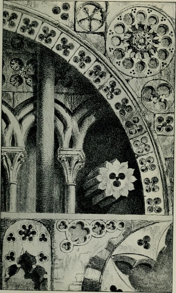 An illustration from The seven lamps of architecture, 1907, leaf 214