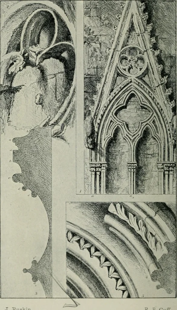 An illustration from The seven lamps of architecture, 1907, leaf 277